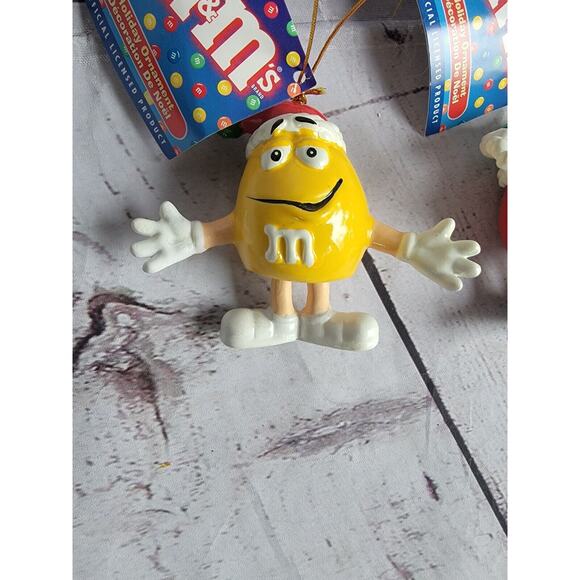 M&Ms RED Yellow Blue Ornament Kurt S. Adler Legs Dangle Resin Ceramic - Picture 2 of 10
